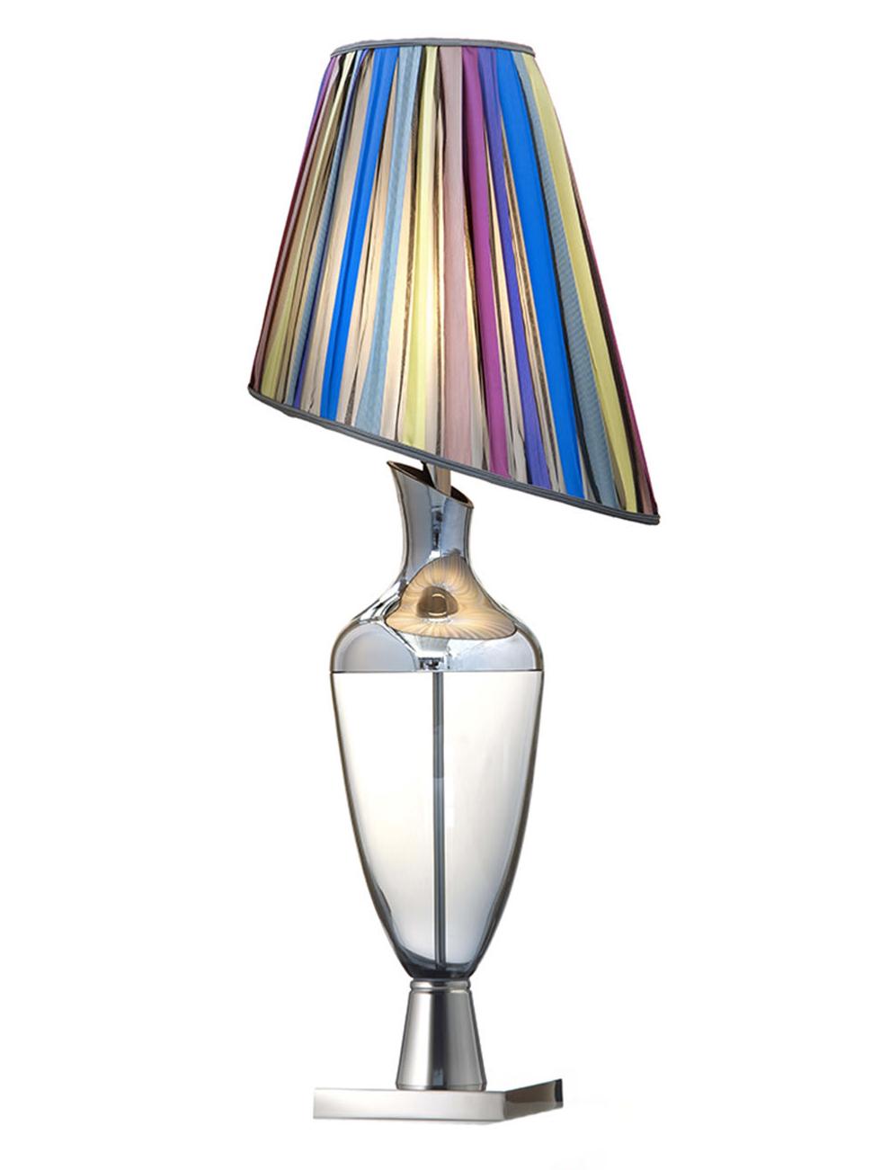 Lampada da Tavolo in Vetro di Murano Fumé Multicolore