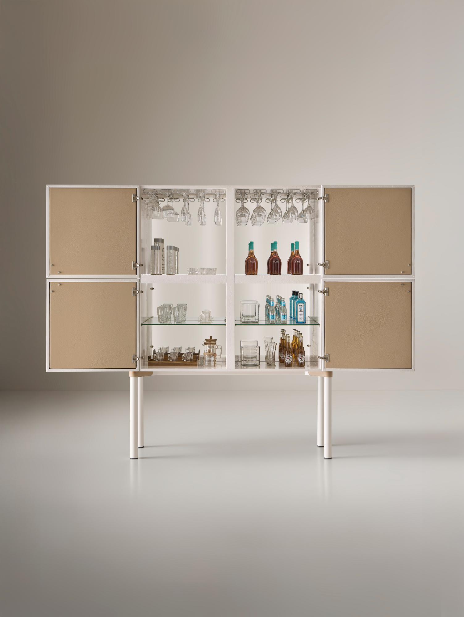 Bar cabinet bianco contemporaneo Alexandra