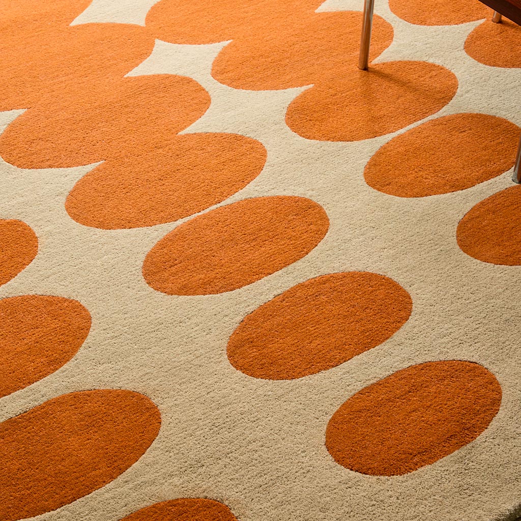 Optical Oval Orange/Sand Tappeto