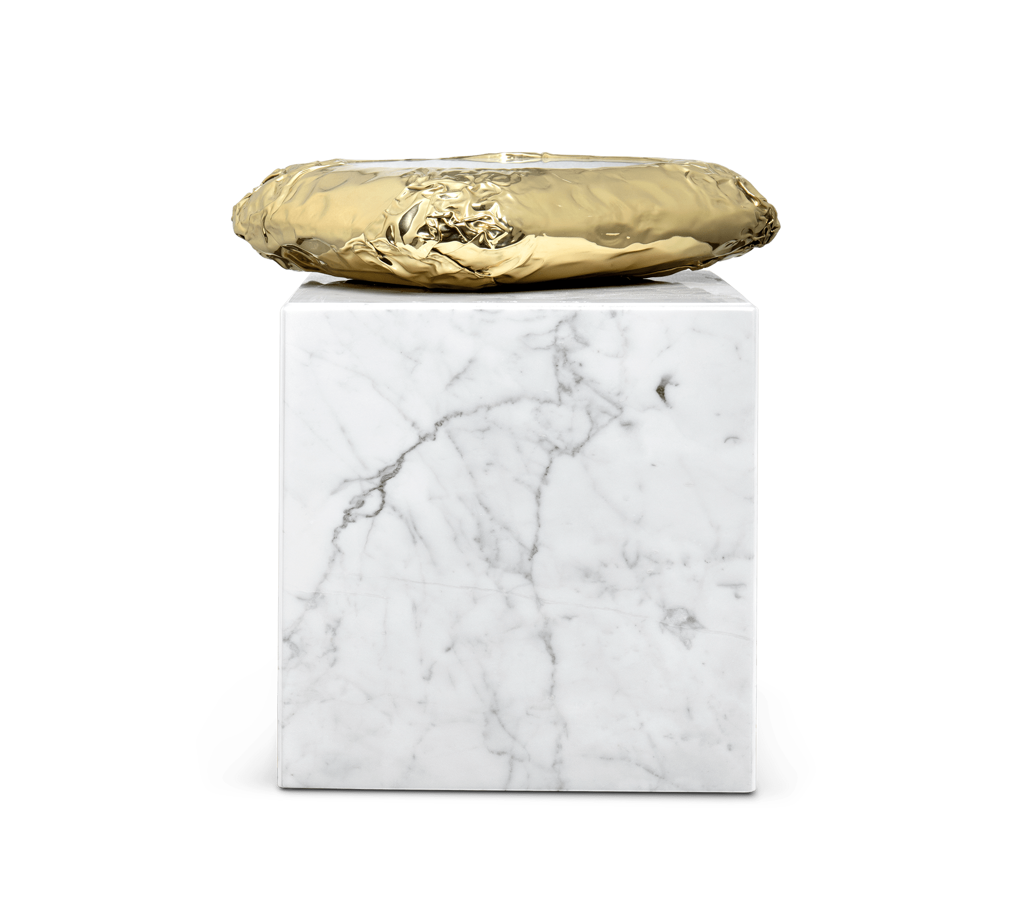 Tavolino Laterale in Marmo Carrara Megalith