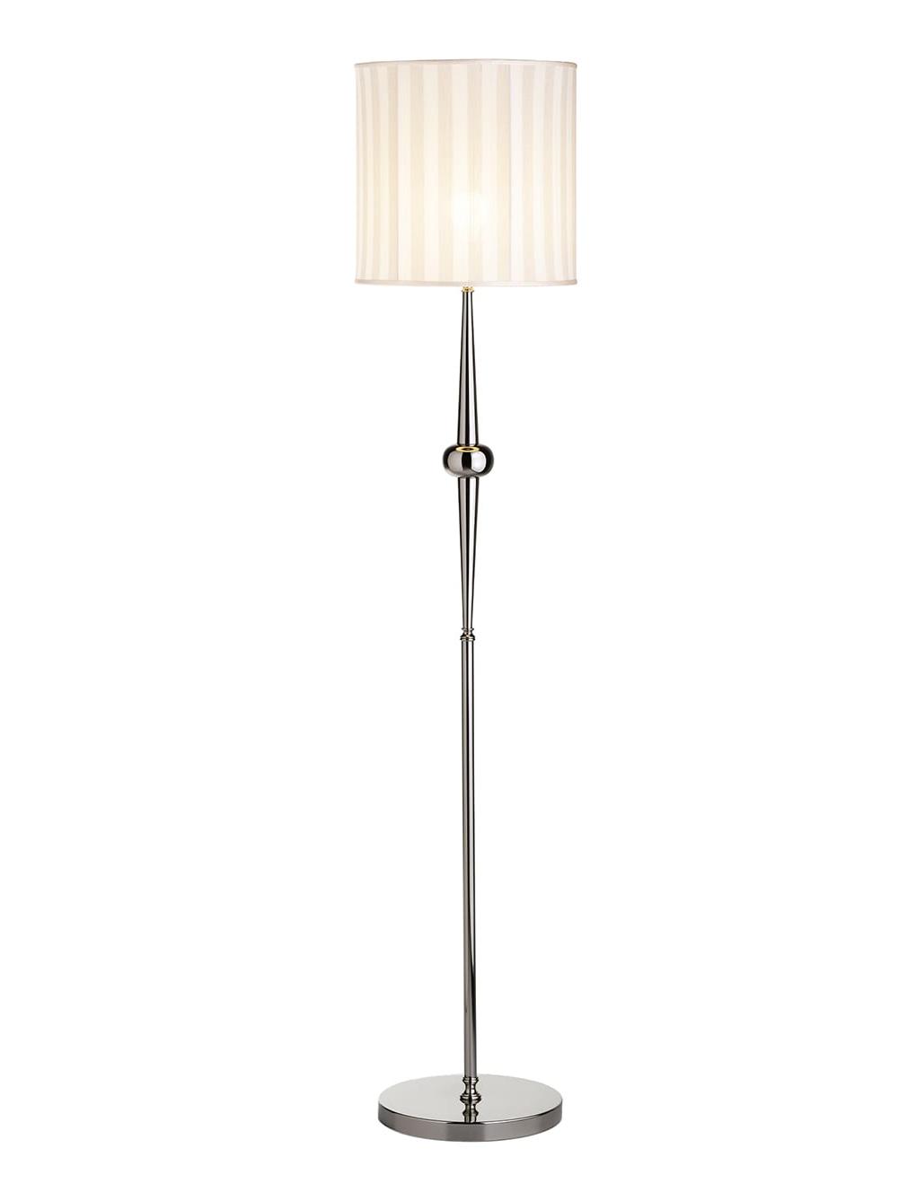 Lampada da Terra Elegante con Paralume a Righe in Stile Inglese