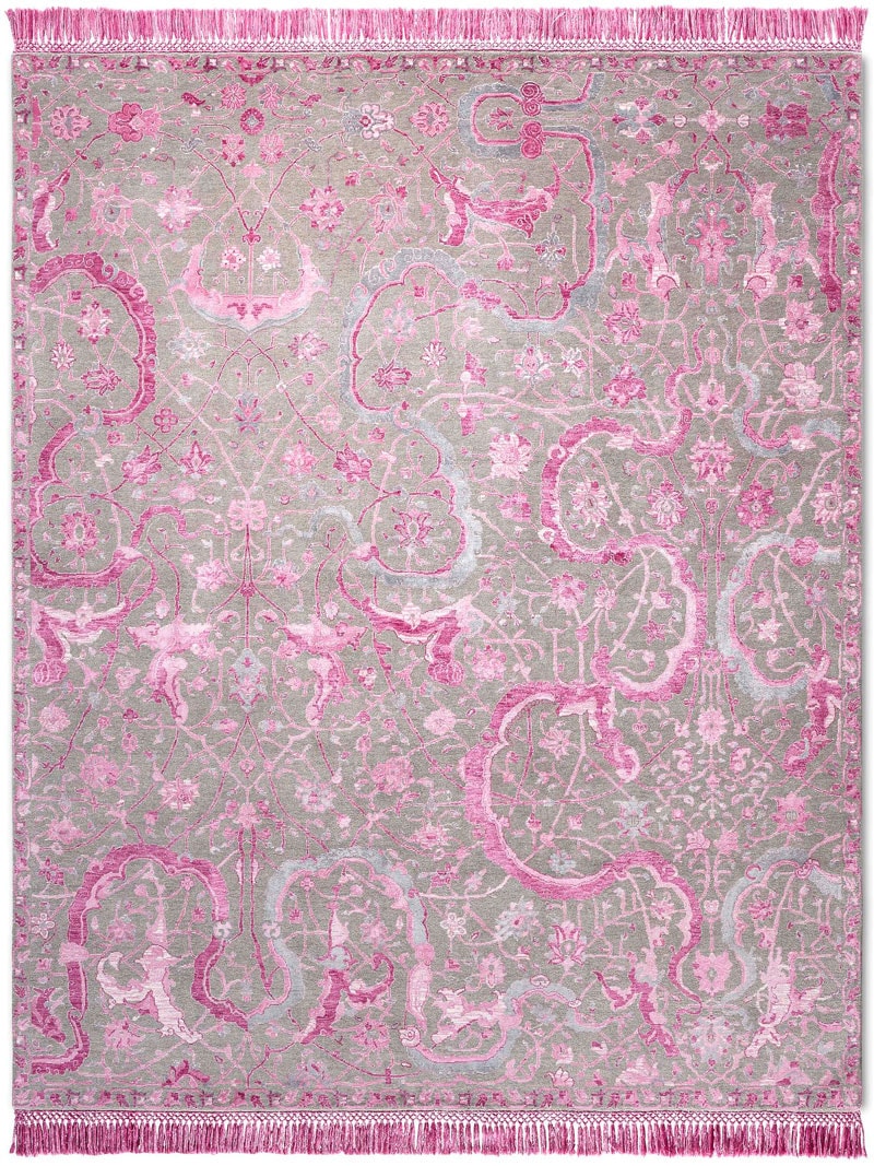 Tappeto Lusso Tabriz Rosa
