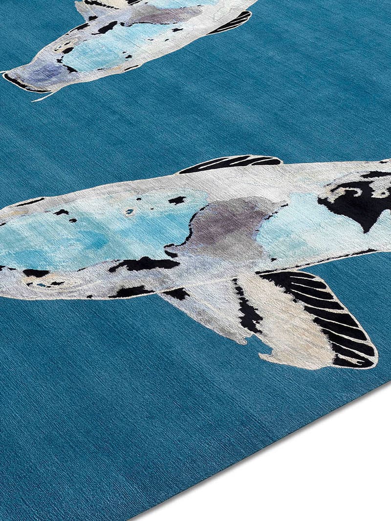 Tappeto Lusso Fish Blu/Turchese