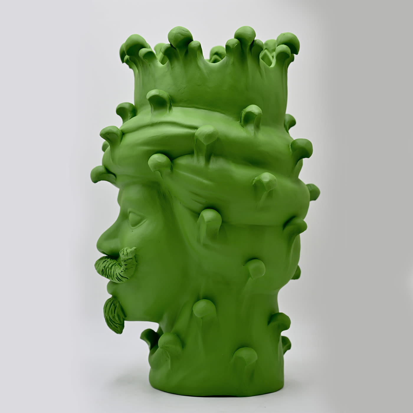 Testa di Moro Verde Opaco Scultura