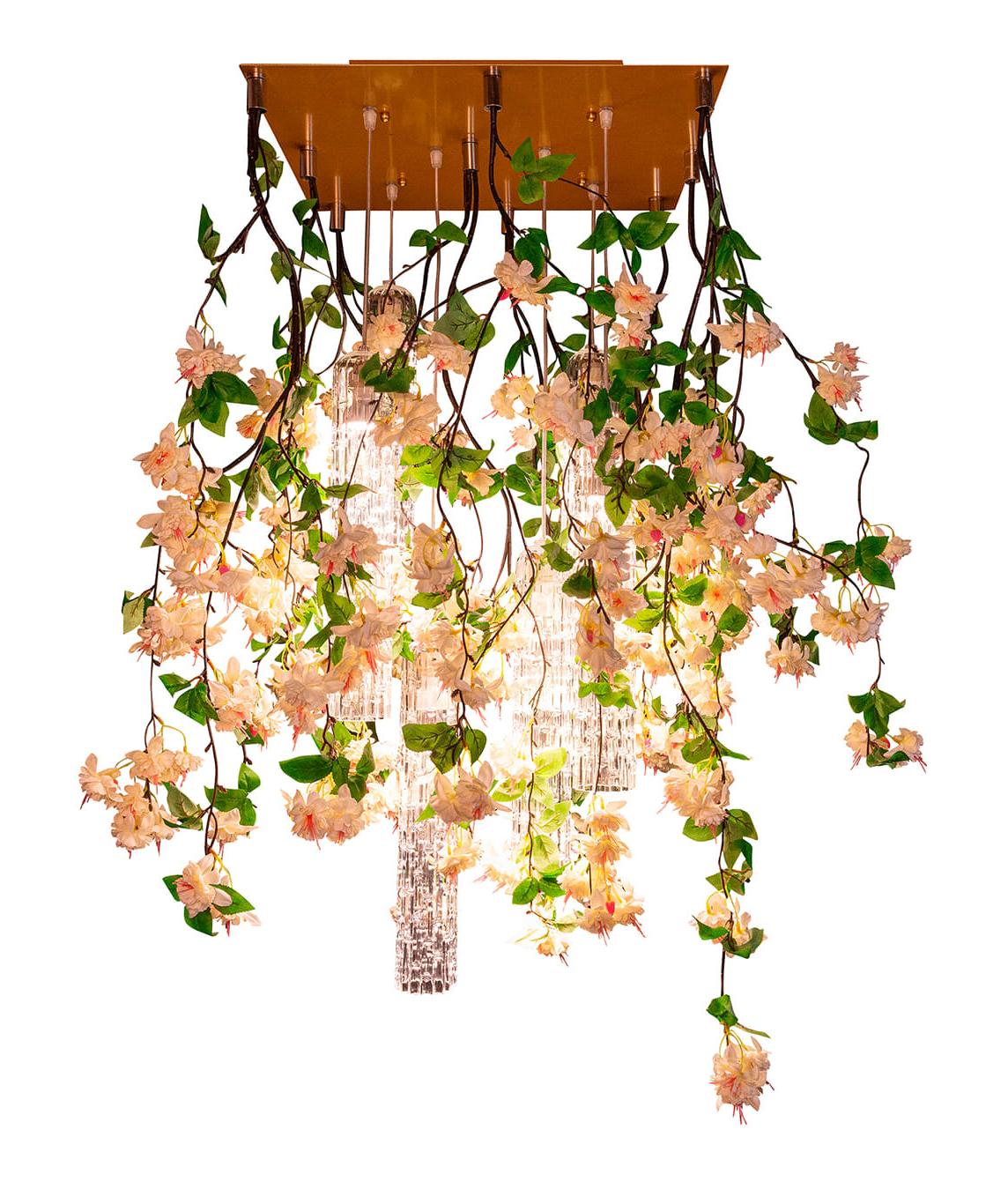 Lampadario Quadrato White Cascade