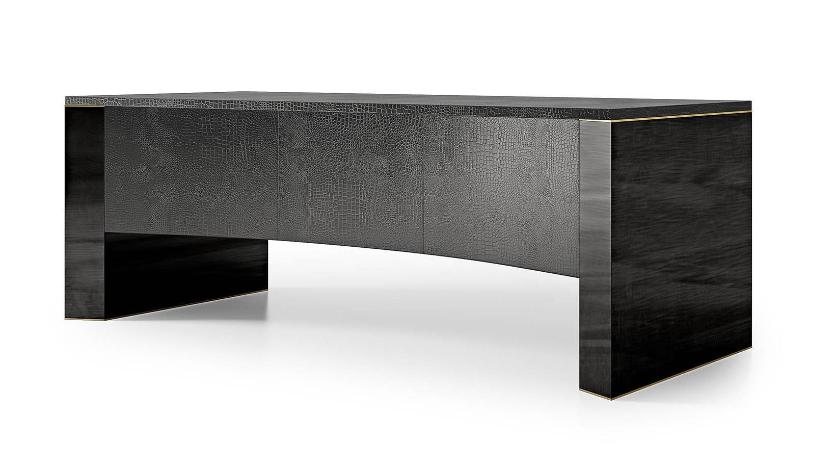 Luxe Scrivania Pelle Nera
