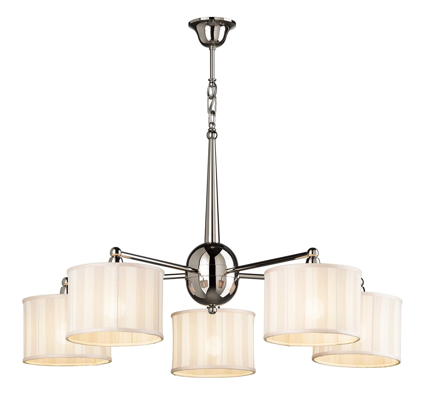 Lampadario Contemporaneo con Paralumi a Righe in Stile Inglese