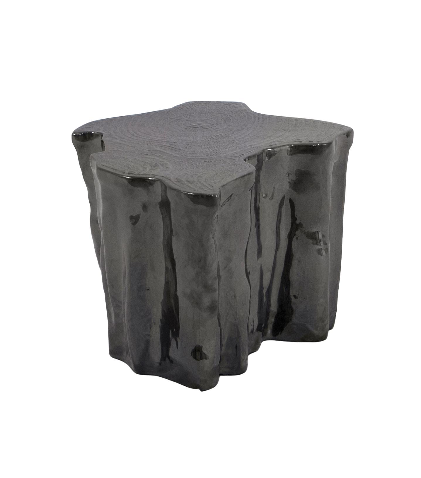 Tavolino Laterale in Ceramica Nera Horizon