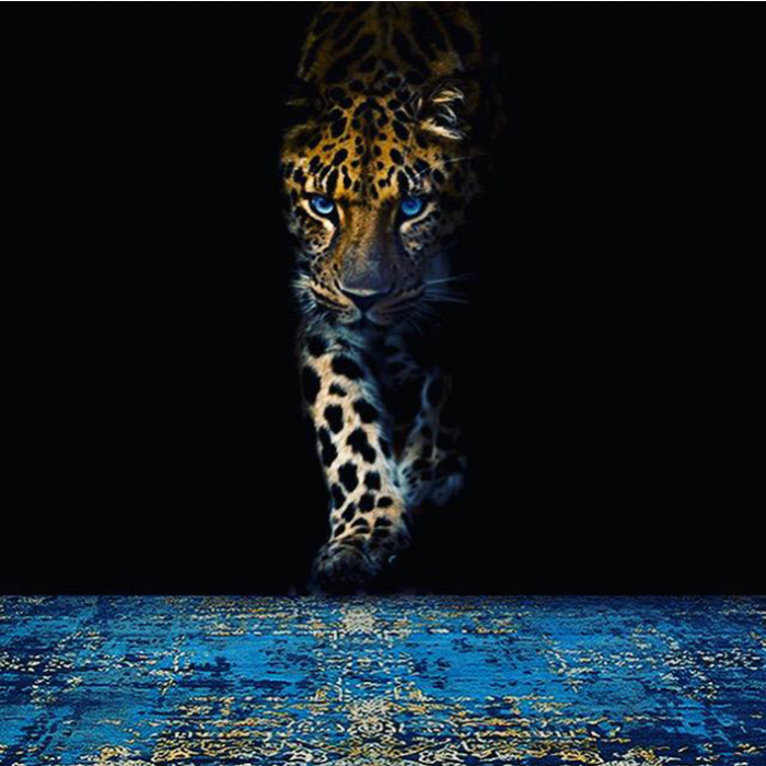 Tappeto Astratto Blu/Oro | Misura: 170 x 240 cm