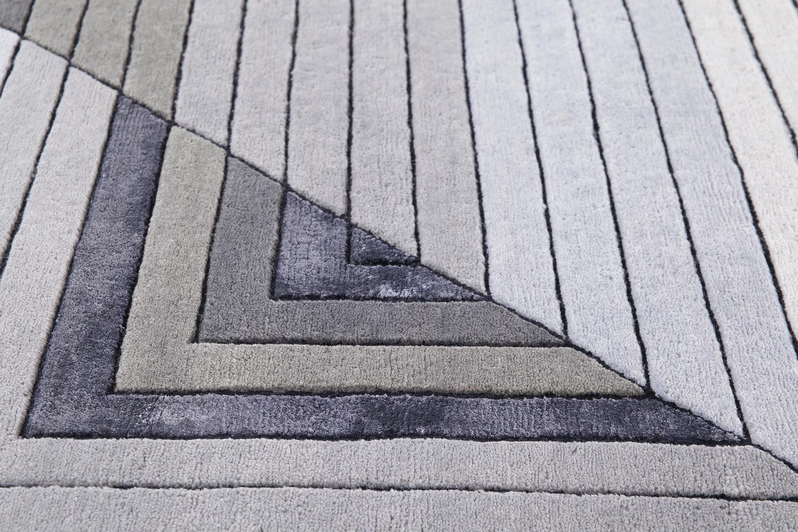 Tappeto Geometrico Grigio
