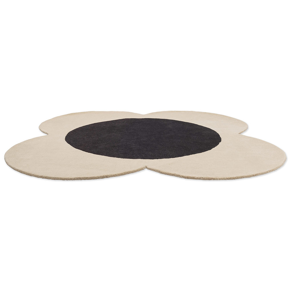 Tappeto Flower Spot Ecru/Nero