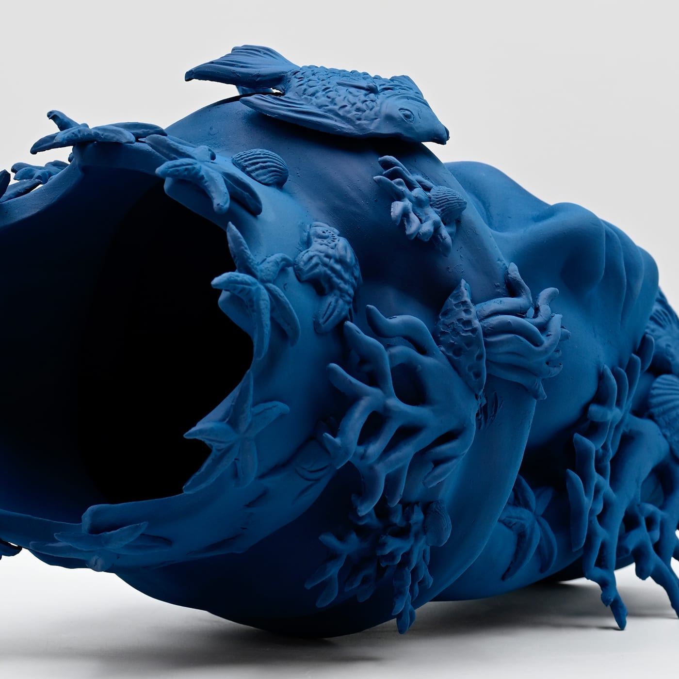 Testa di Moro Blu Reale Artigianale Scultura