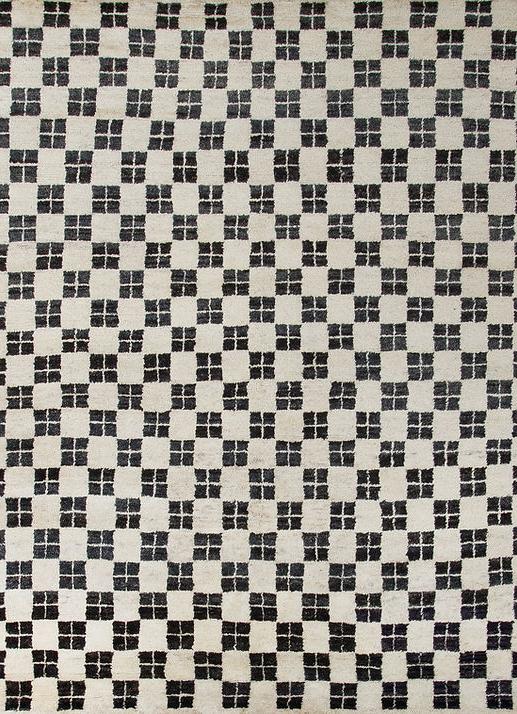 Tappeto Berber Nero & Bianco Pelo Basso