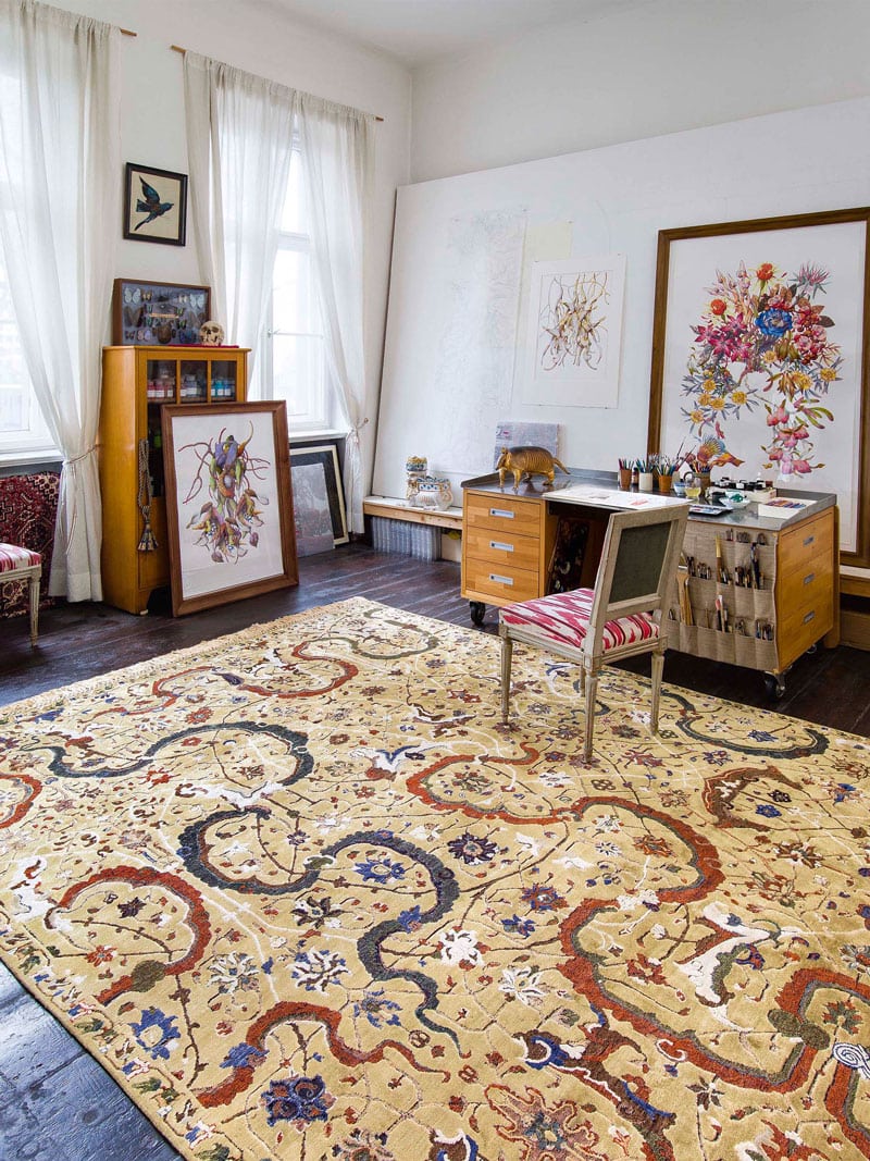 Tappeto Lusso Tabriz Giallo