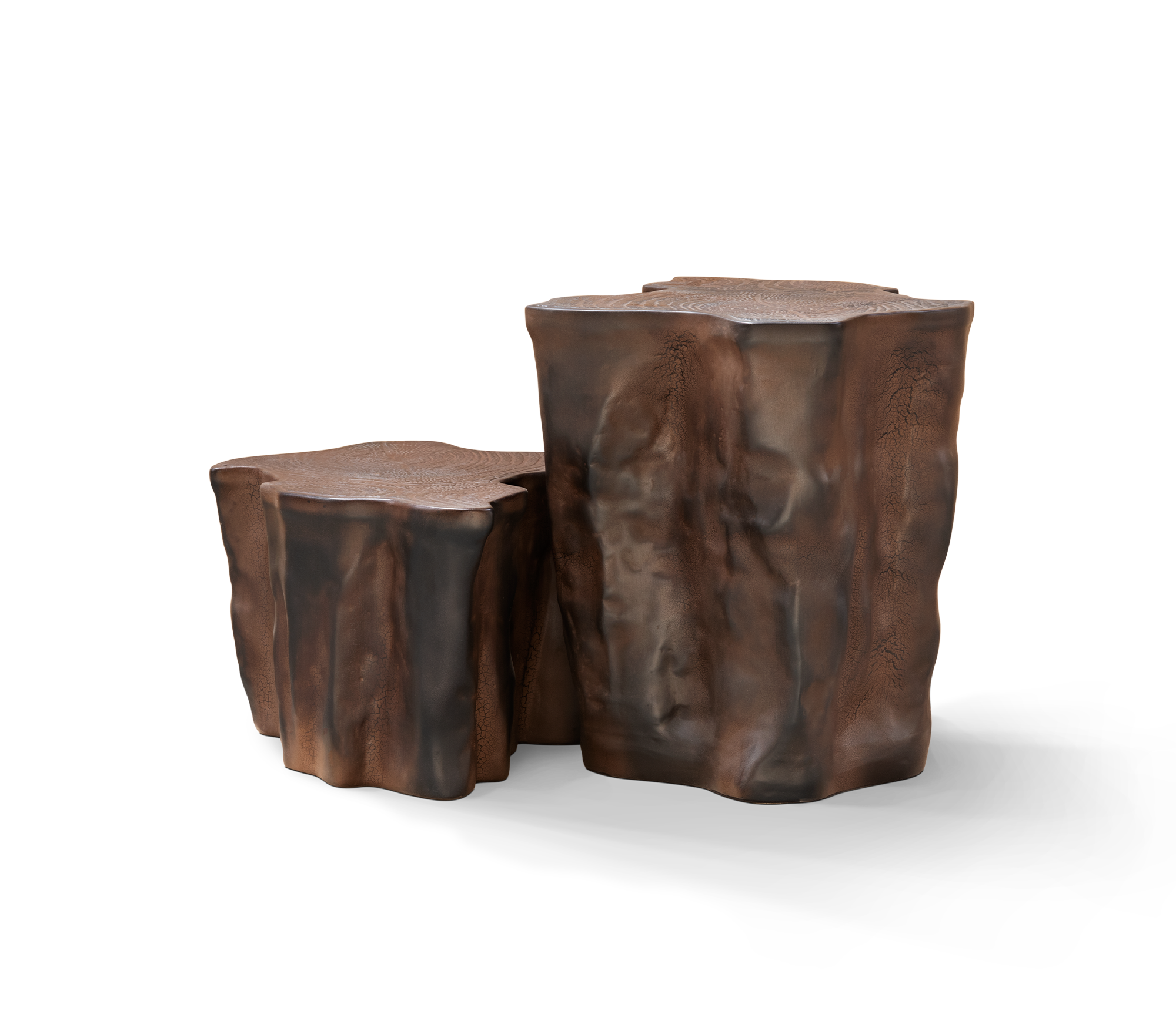 Tavolino in Ceramica Marrone Scuro Horizon