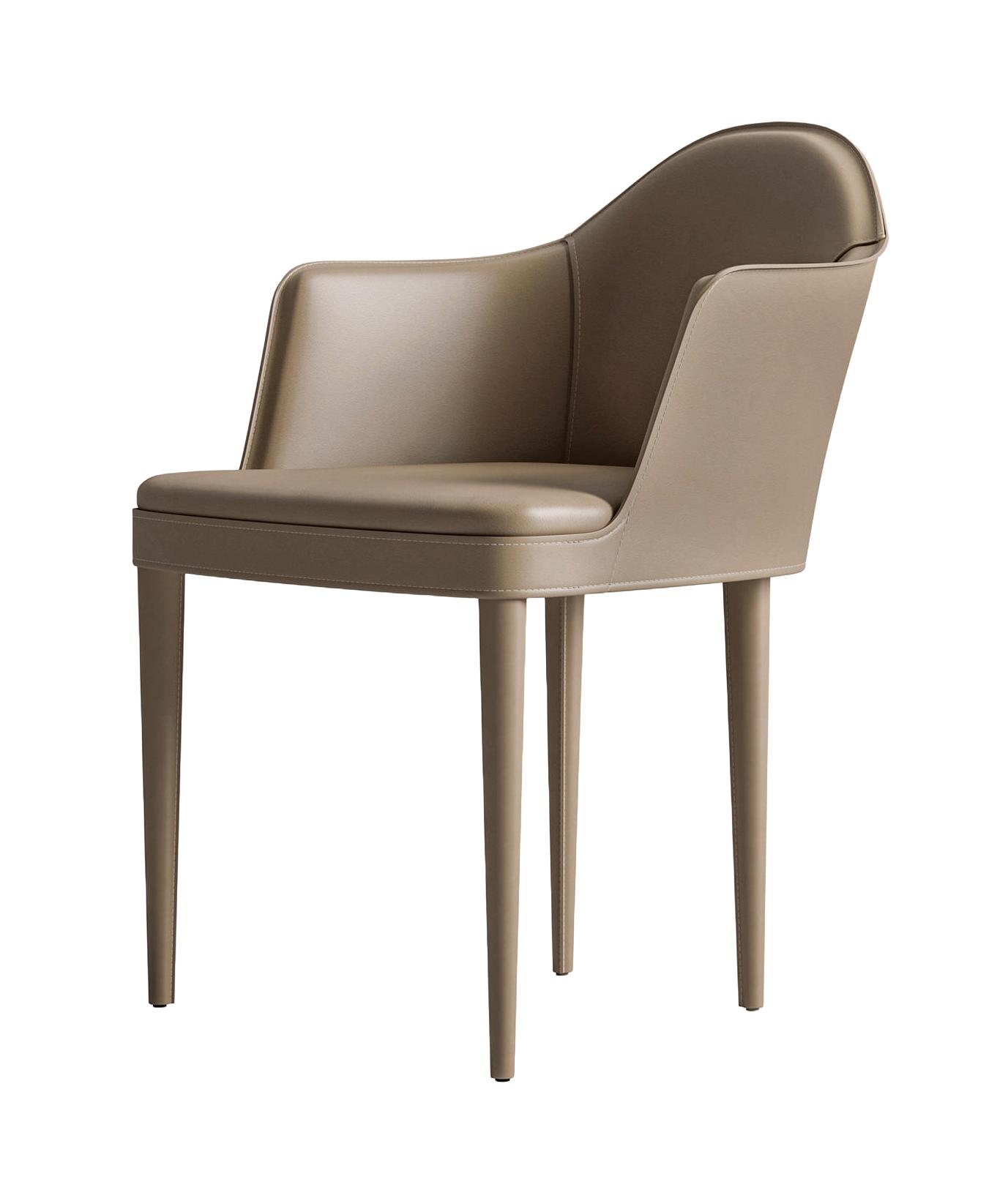 Sedia in Pelle con Braccioli