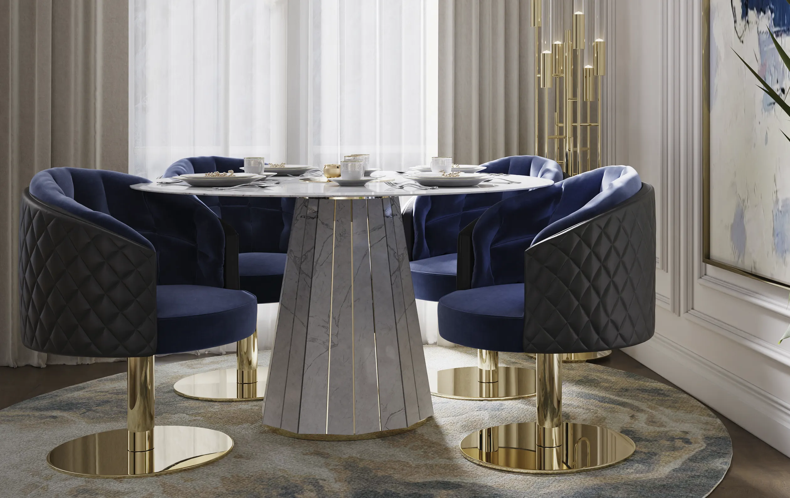 Sedia da Pranzo Girevole Luxe