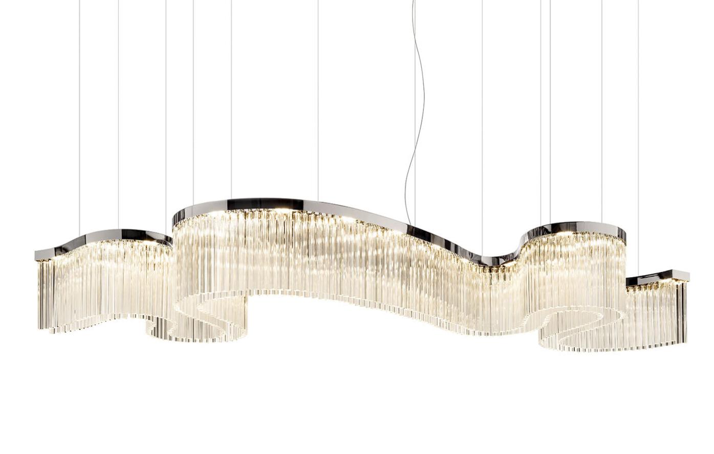 Lampadario Snake Argento
