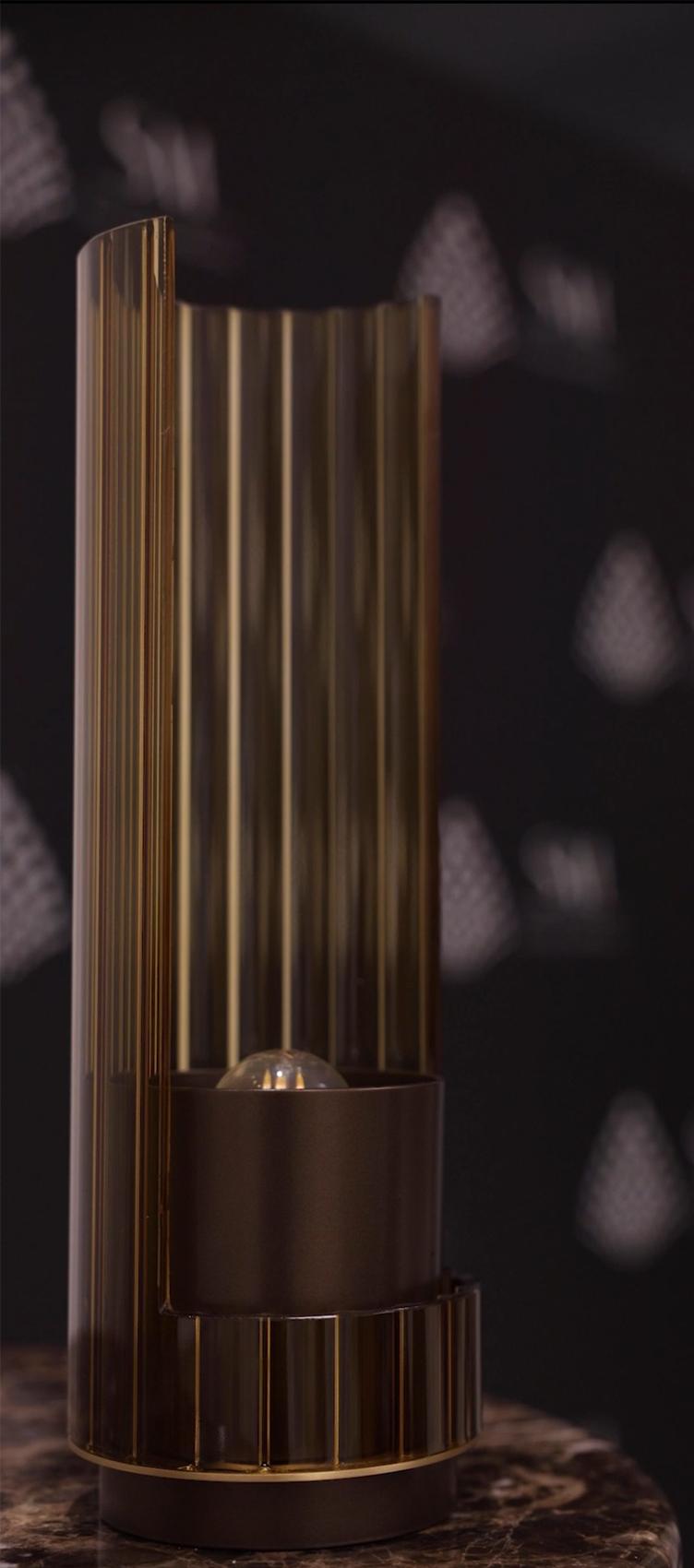 Lampada da Tavolo in Vetro Ambra Bon Ton