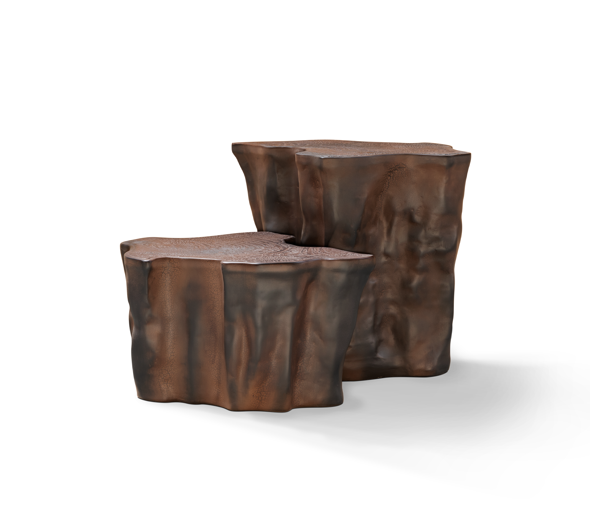 Tavolino in Ceramica Marrone Scuro Horizon