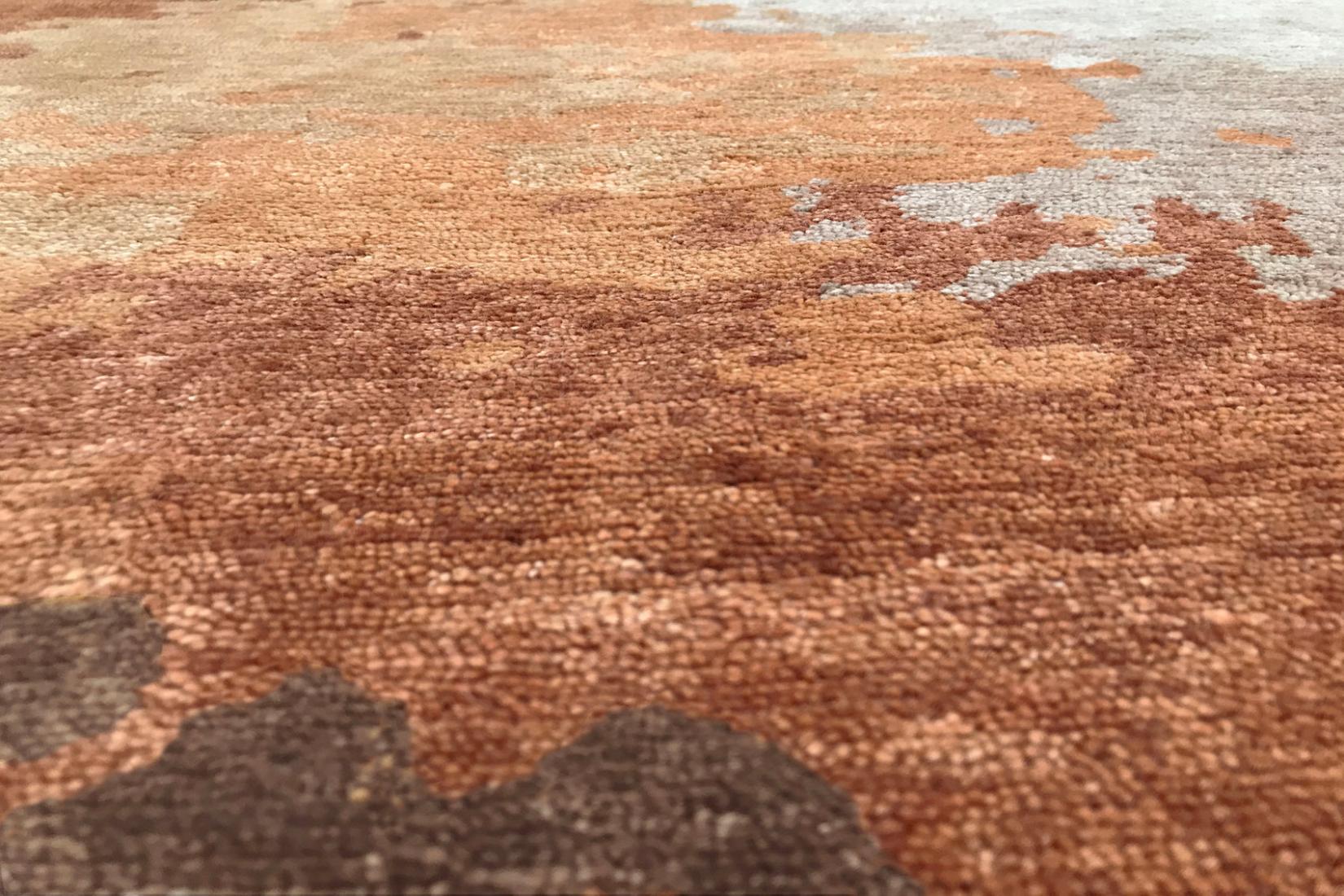 Tappeto Granitee in Pelle Color Cuoio