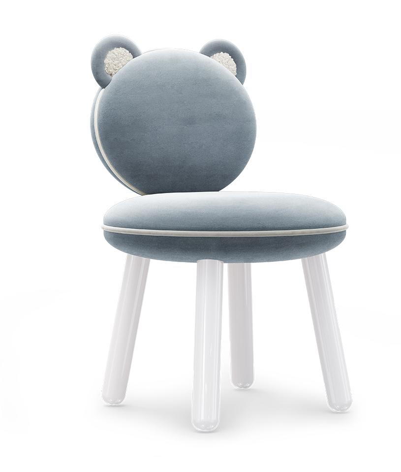 Sedia Per Bambini Fluffy Bear Light Blue