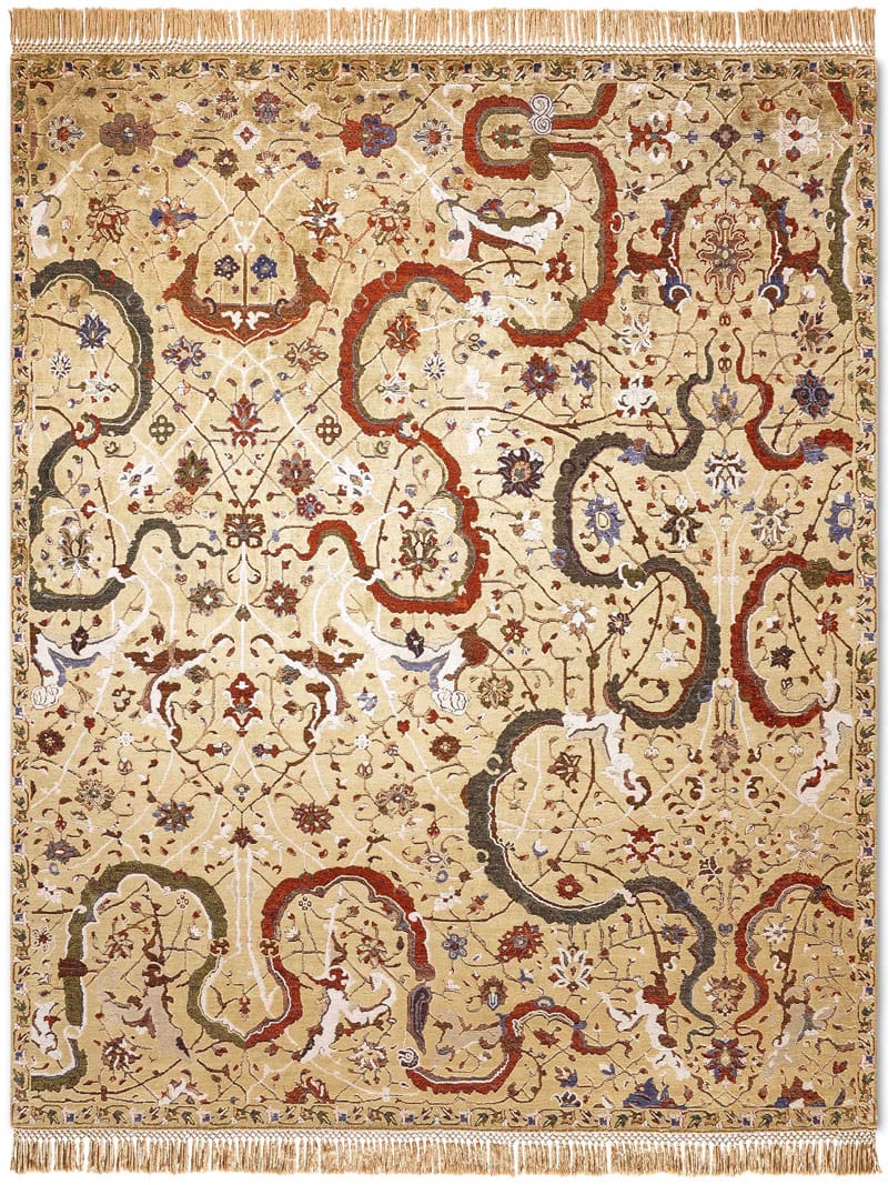 Tappeto Lusso Tabriz Giallo