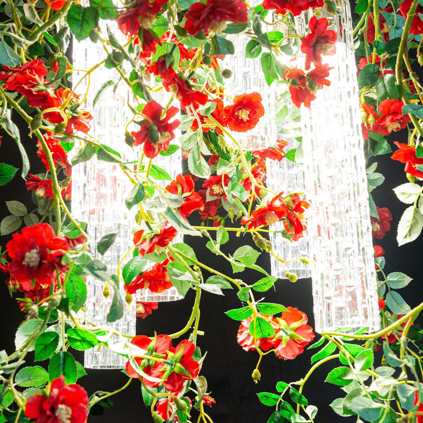 Lampadario Quadrato Red Roses