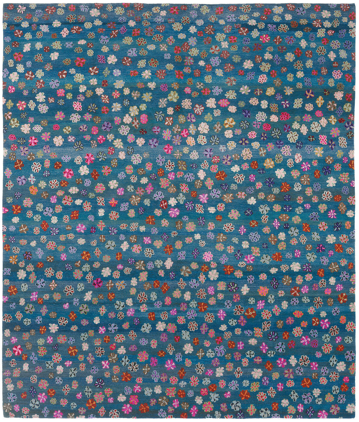 Tappeto Little Flowers Blu Brillante