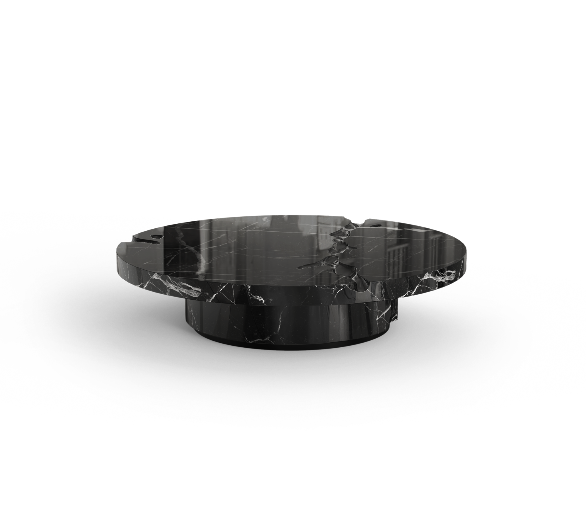 Set Tavolini Centrali in Marmo Nero Marquina Dominion (3 Pezzi)