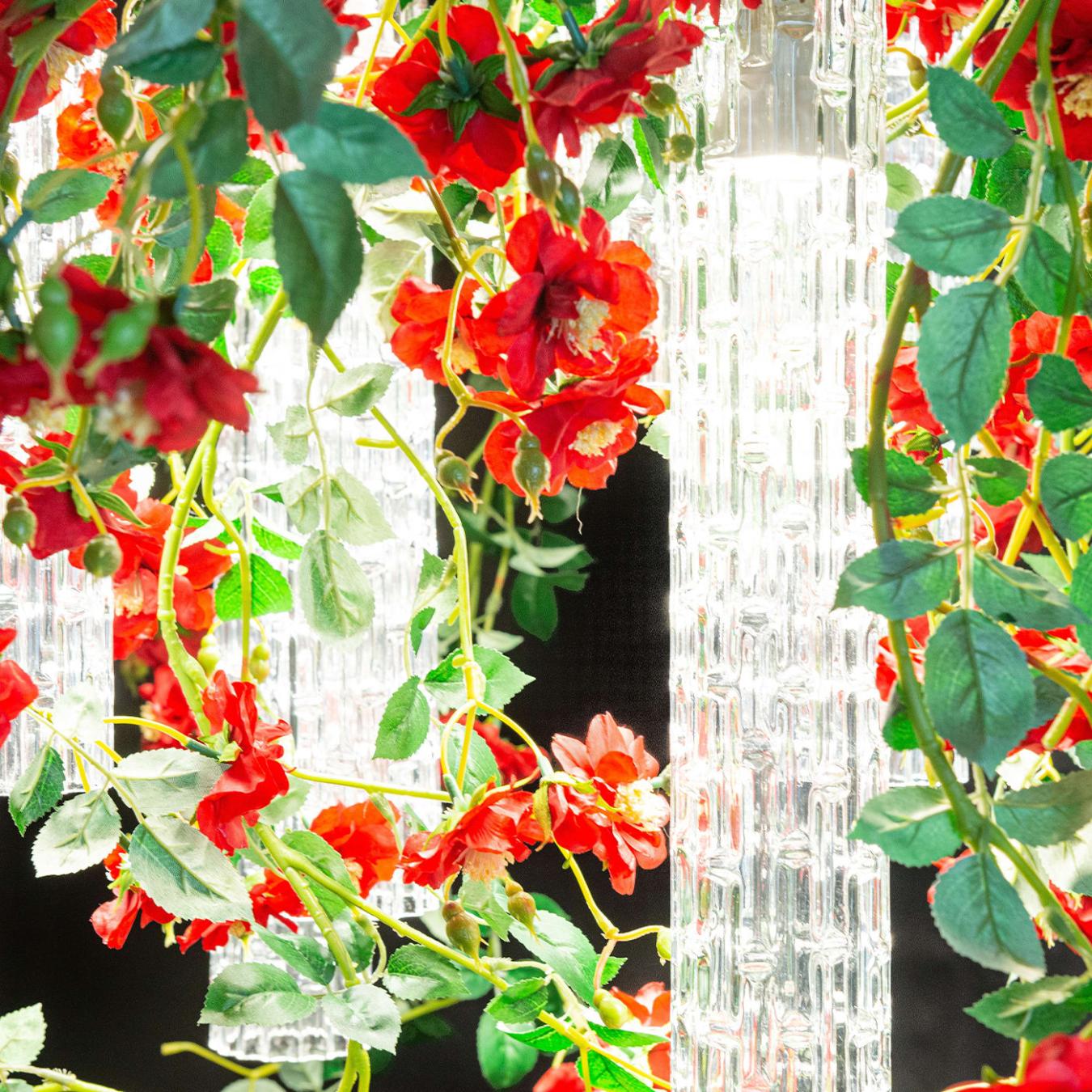 Lampadario Quadrato Red Roses