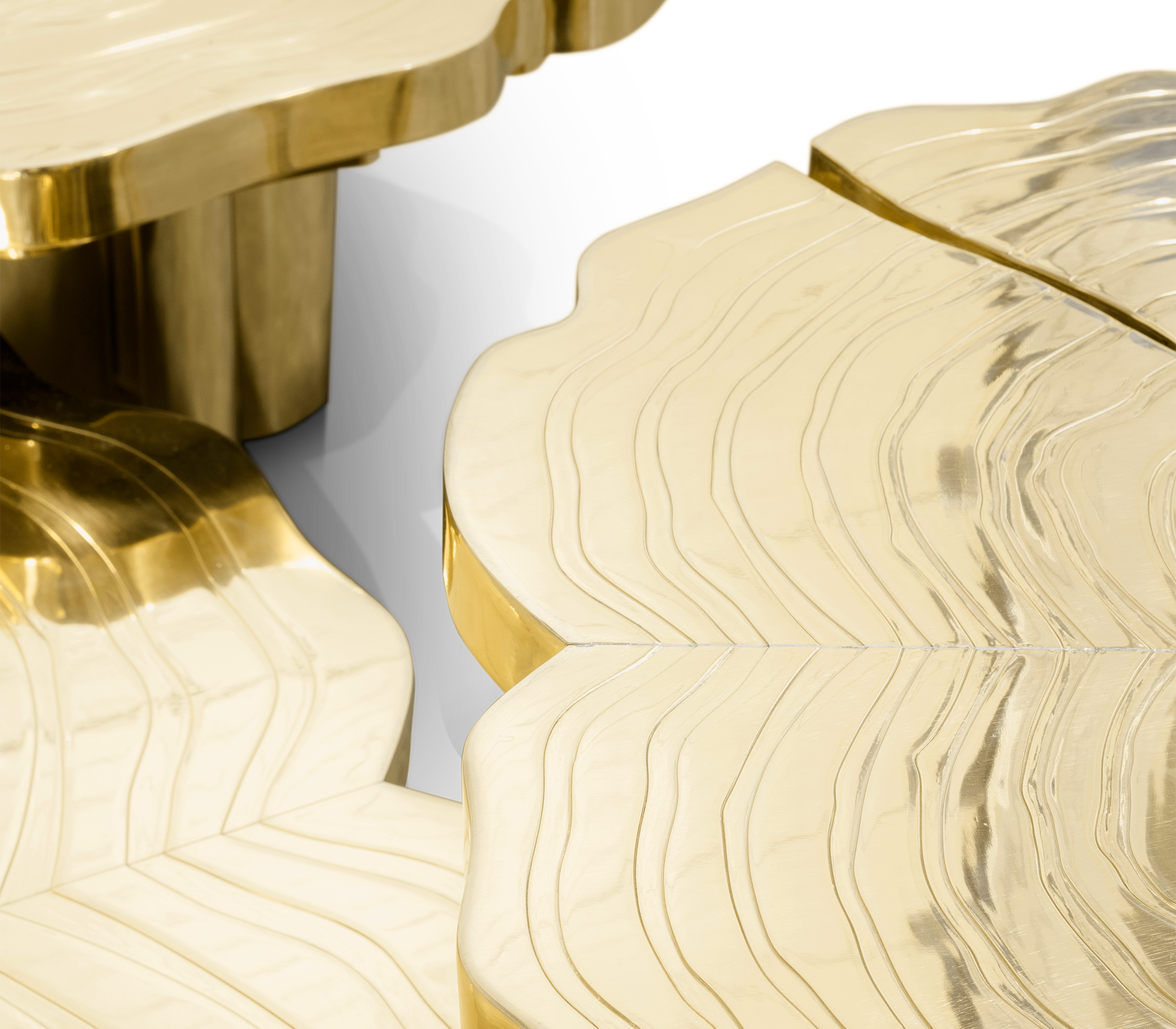 Set Tavolini da Caffè Fortuna Oro (3 Pezzi)
