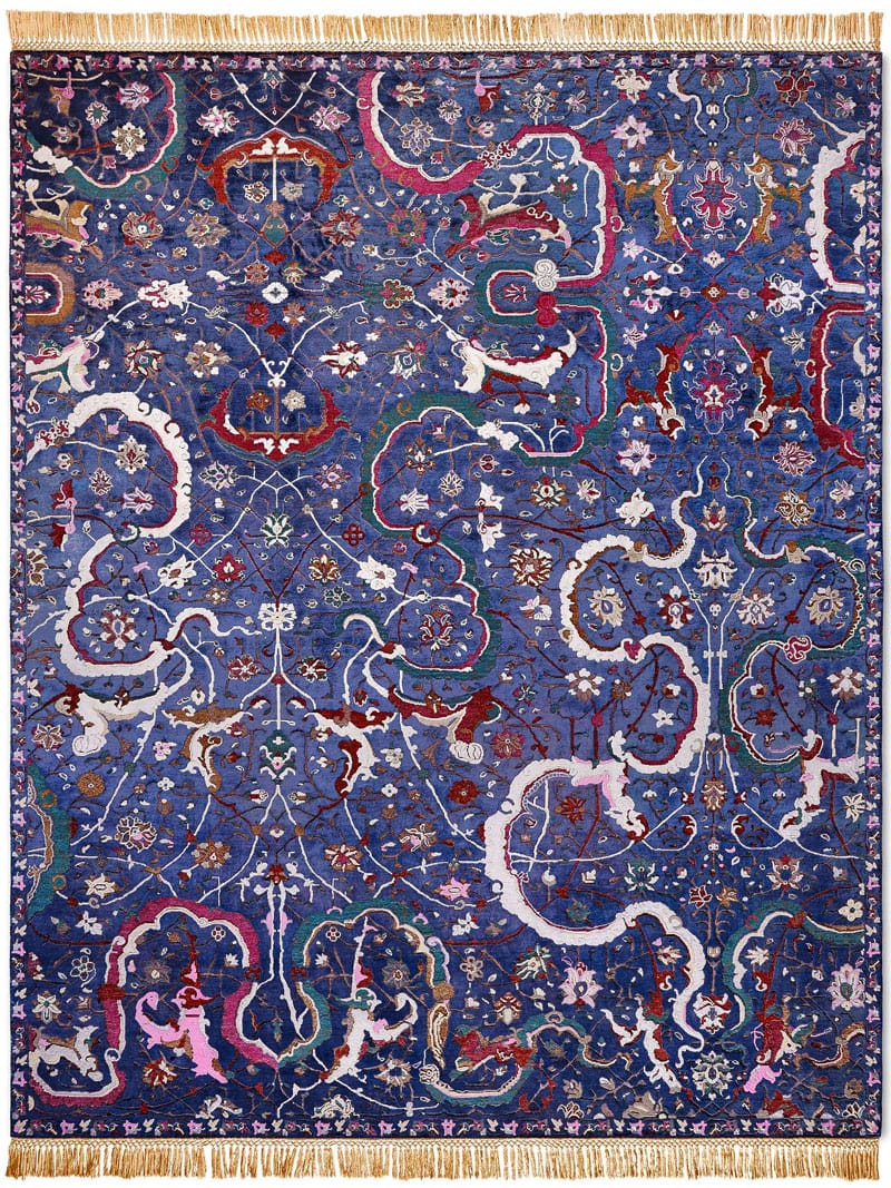 Tappeto Lusso Tabriz Blu Navy
