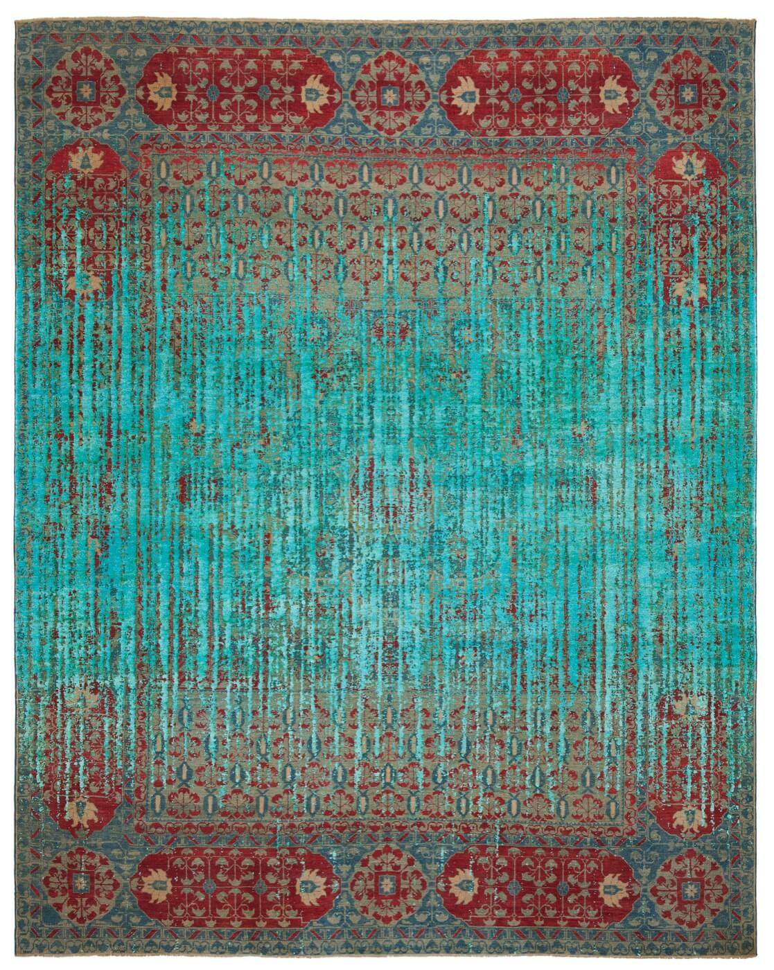 Tappeto Mamluk Kensington Double Vendetta Rosso D092 Seta