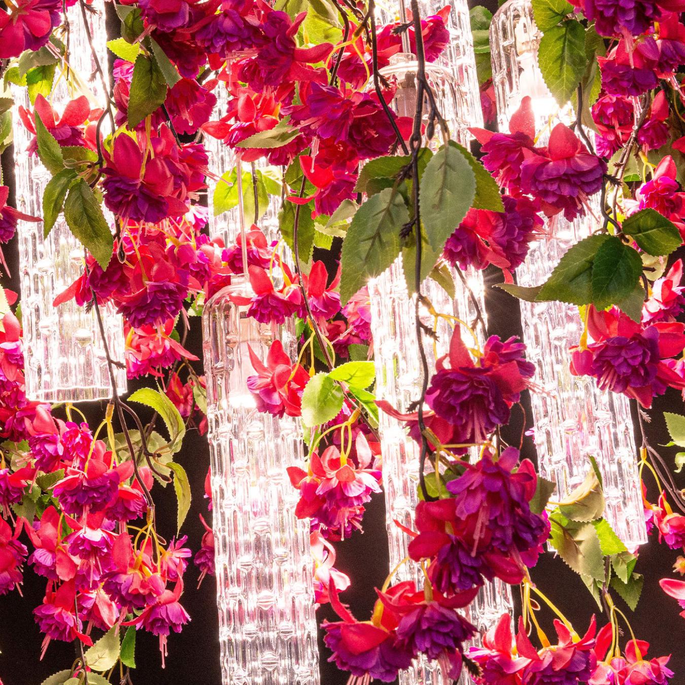 Lampadario Quadrato Pink Cascade