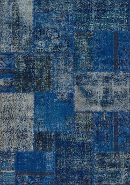 Tappeto Patchwork Blu Scuro