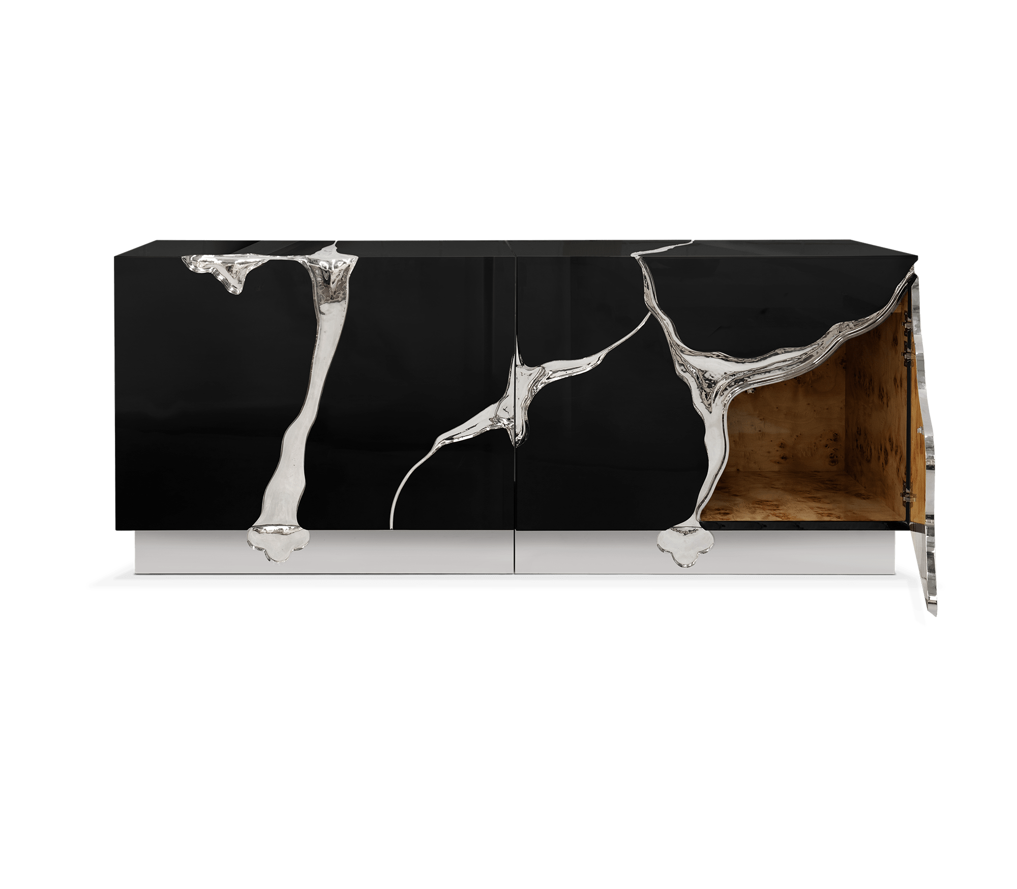 Credenza Nero / Argento Fissure