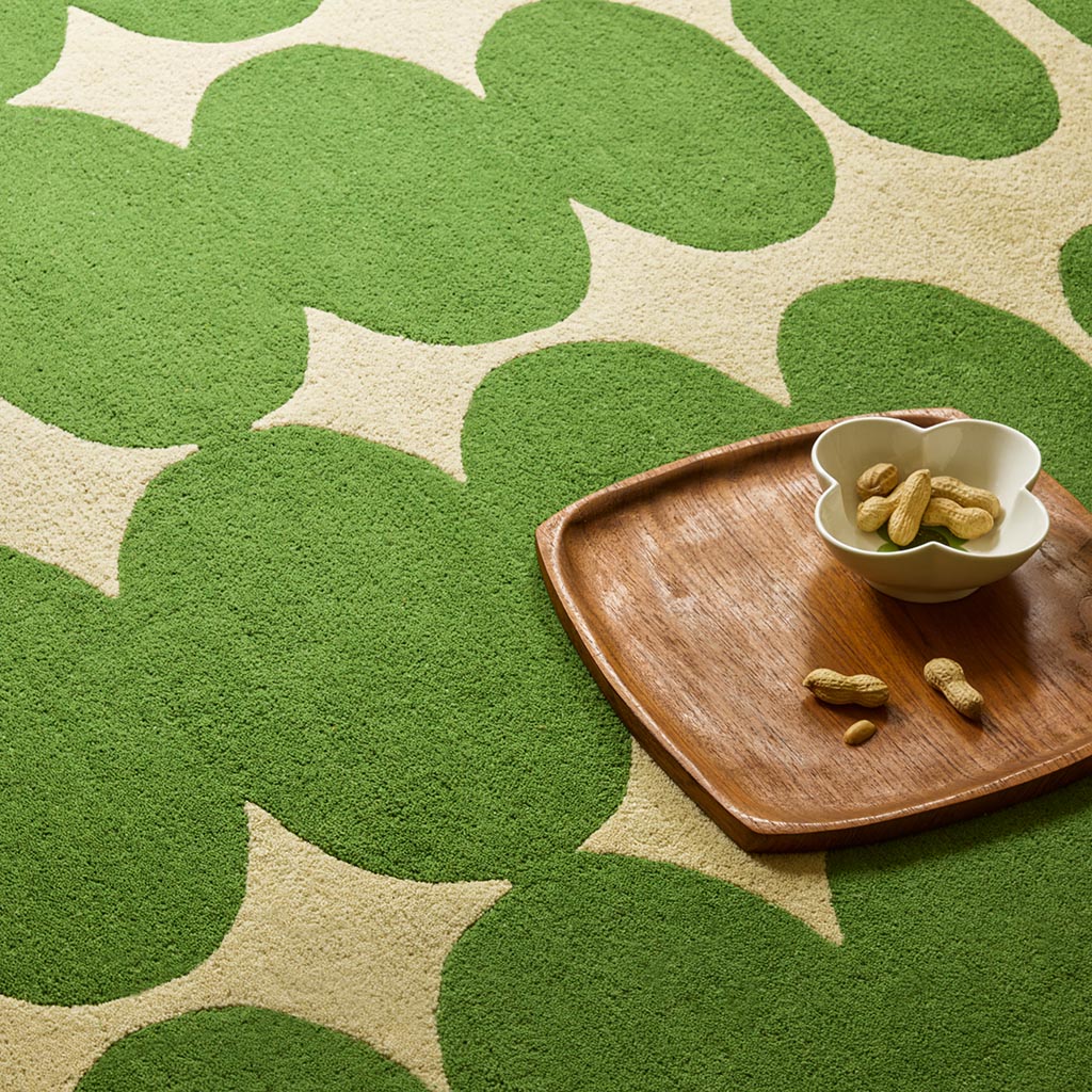 Optical Oval Green/Cream Tappeto | Misura: 250 × 350 cm