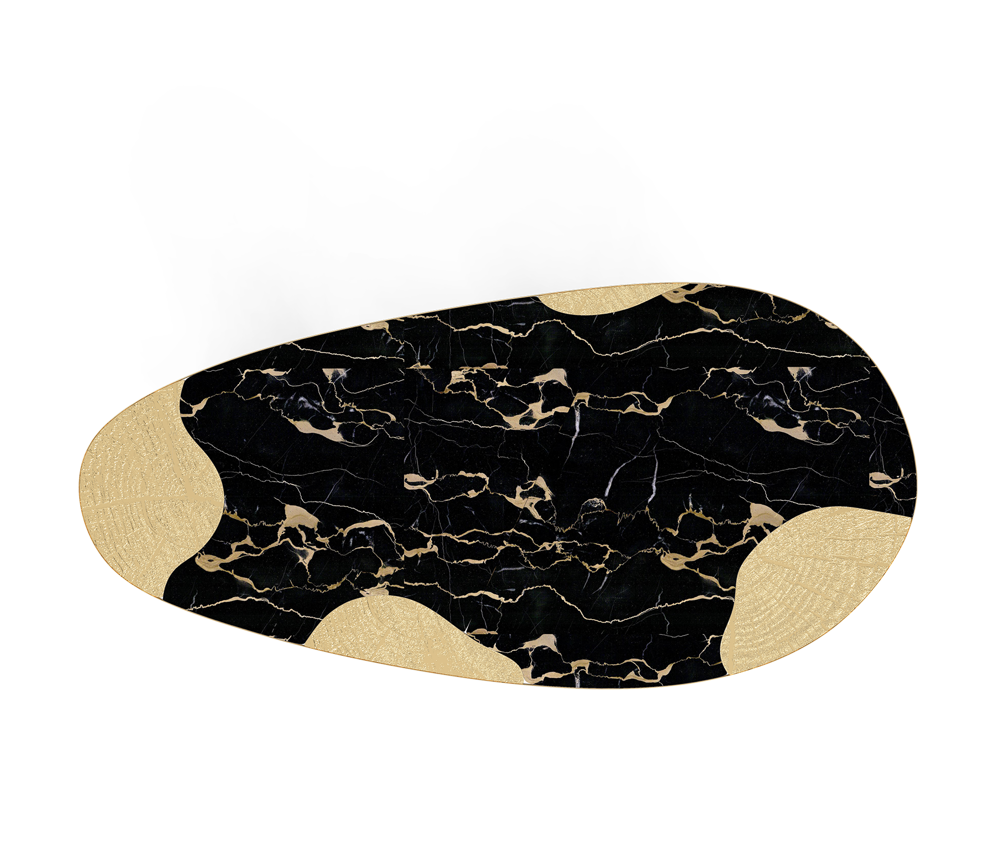 Tavolo da Pranzo Athena in Marmo Portoro e Oro