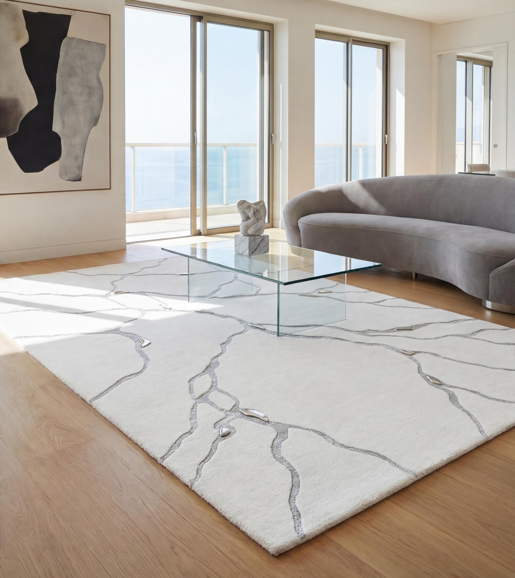 Tappeto Vein Marble White