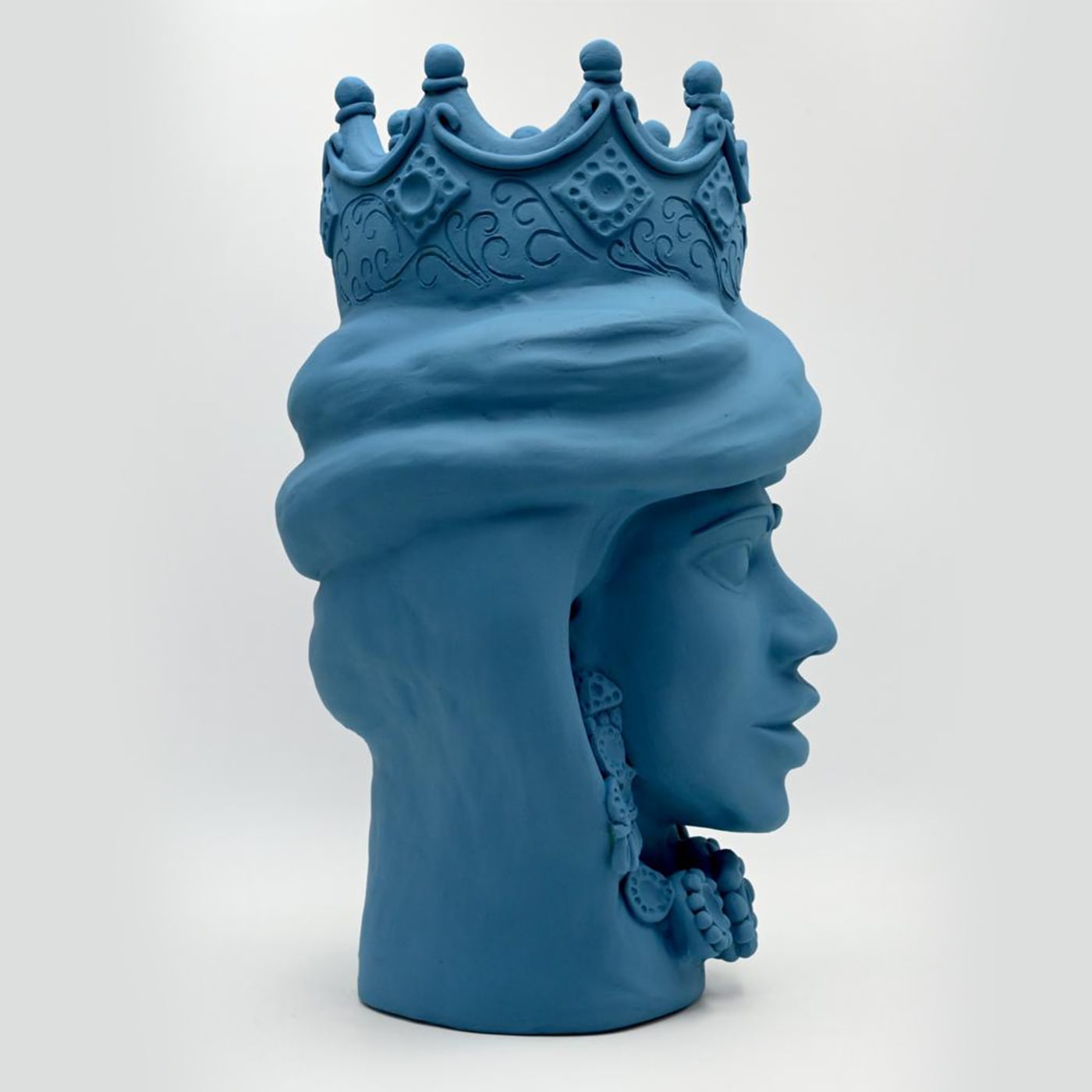 Testa di Moro Blu Opaco Scultura