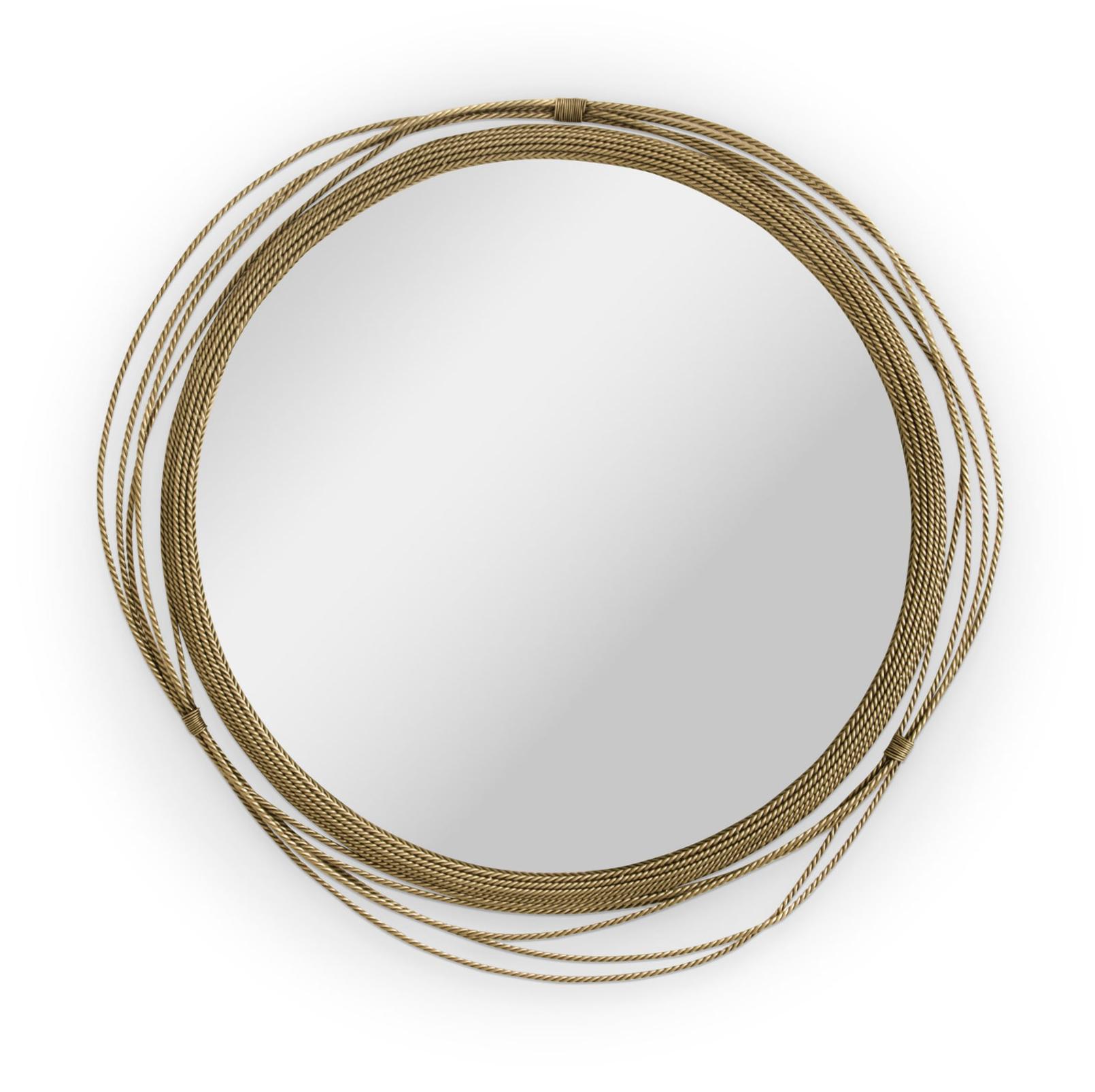 Specchio da Parete Rotondo in Ottone