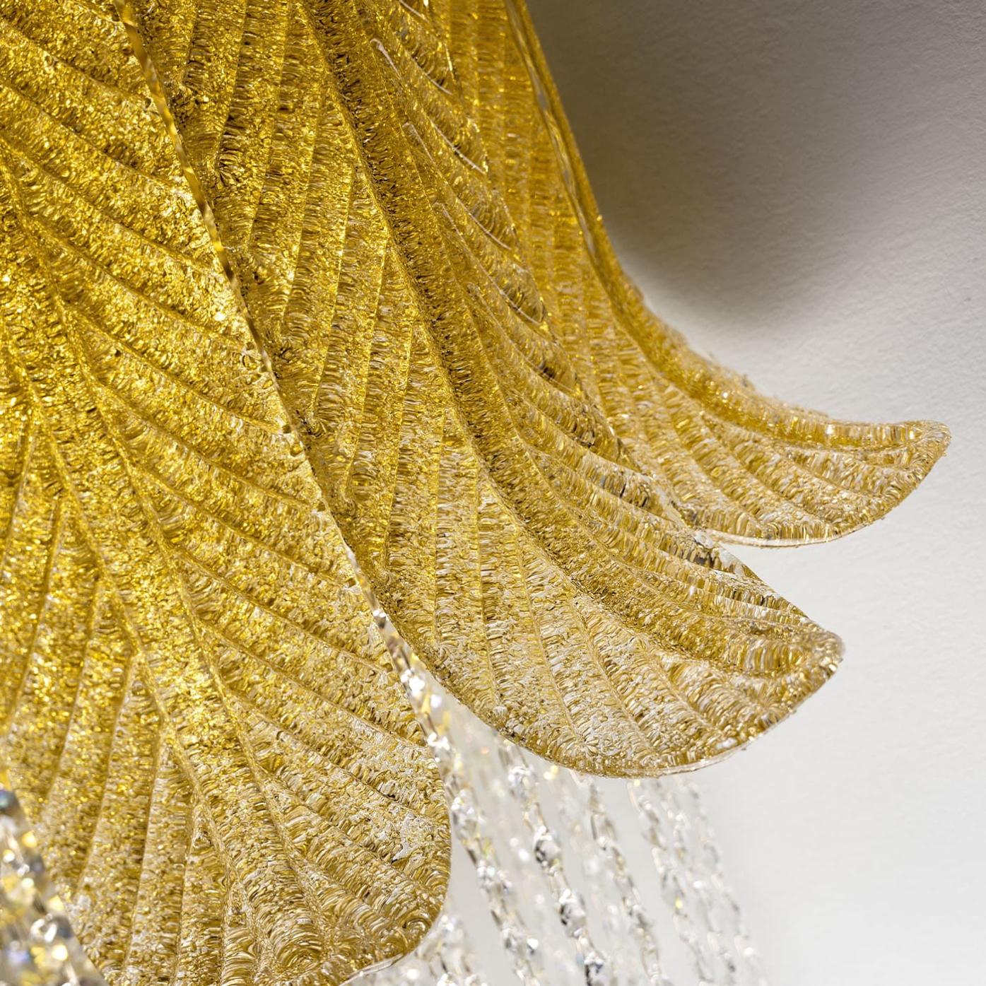 Applique con Foglia di Murano e Dettagli Oro