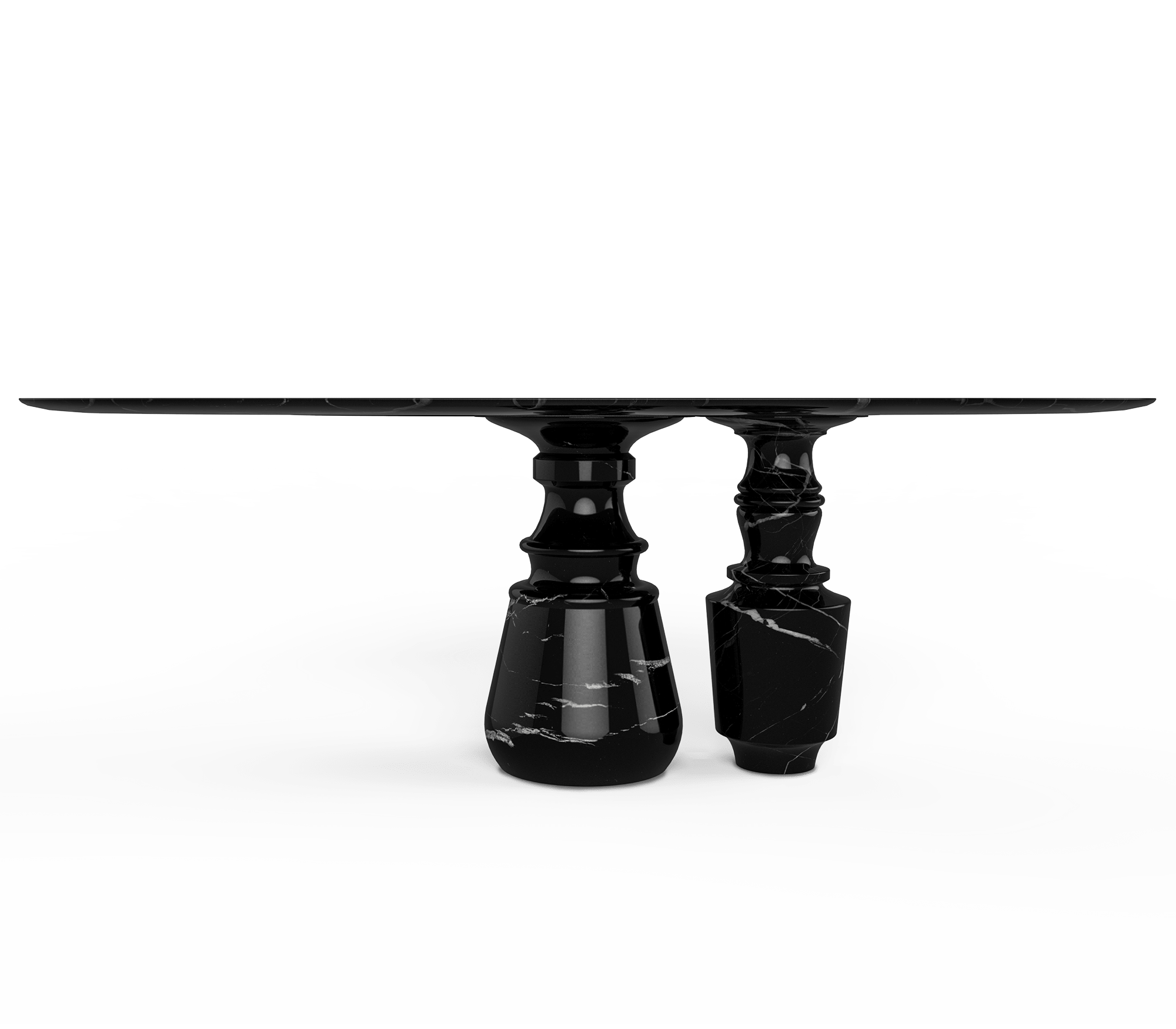 Tavolo da Pranzo Ovale Ossidiana Nero Marquina