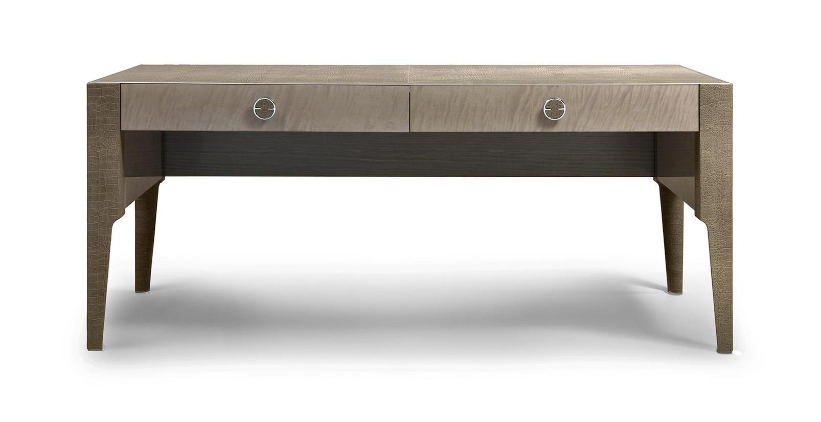 Scrivania Gambe Pelle