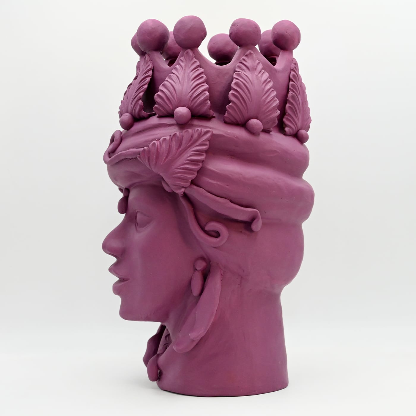 Testa di Moro Viola Artigianale Scultura