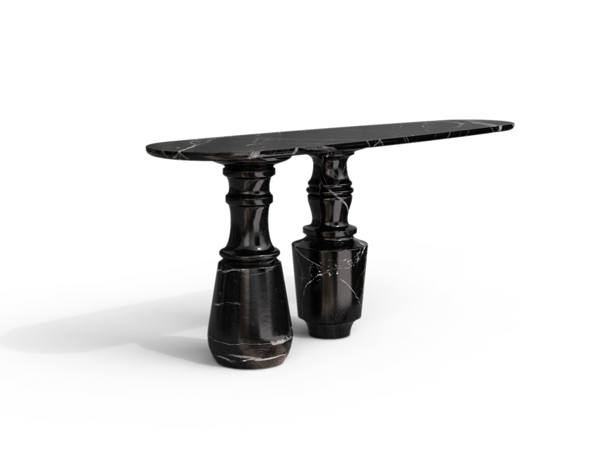 Consolle in Marmo Nero Marquina Obsidian
