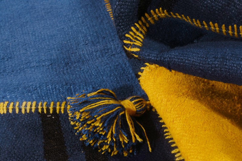 Tappeto Patchwork Canapa Blu