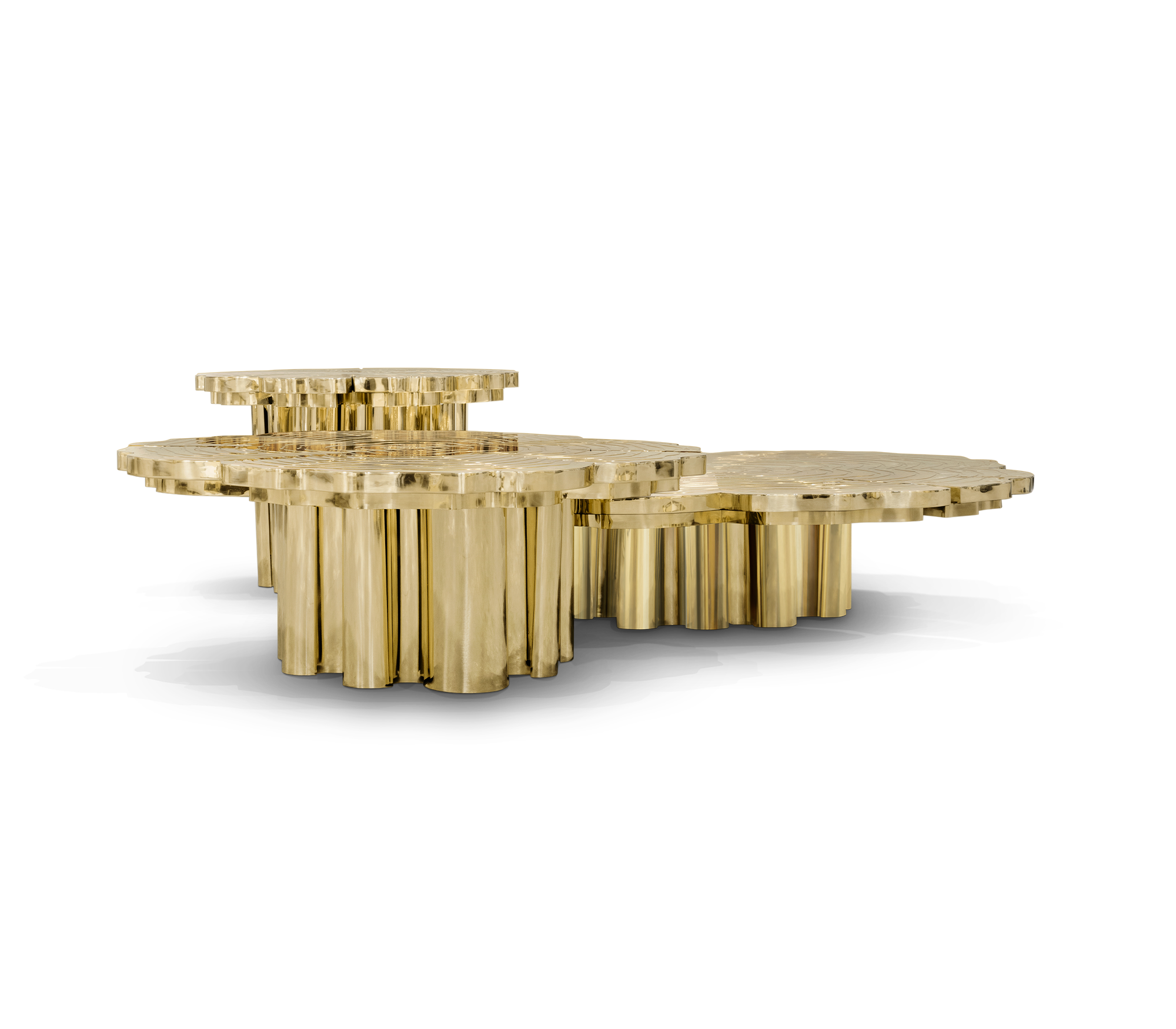 Set Tavolini da Caffè Fortuna Oro (3 Pezzi)