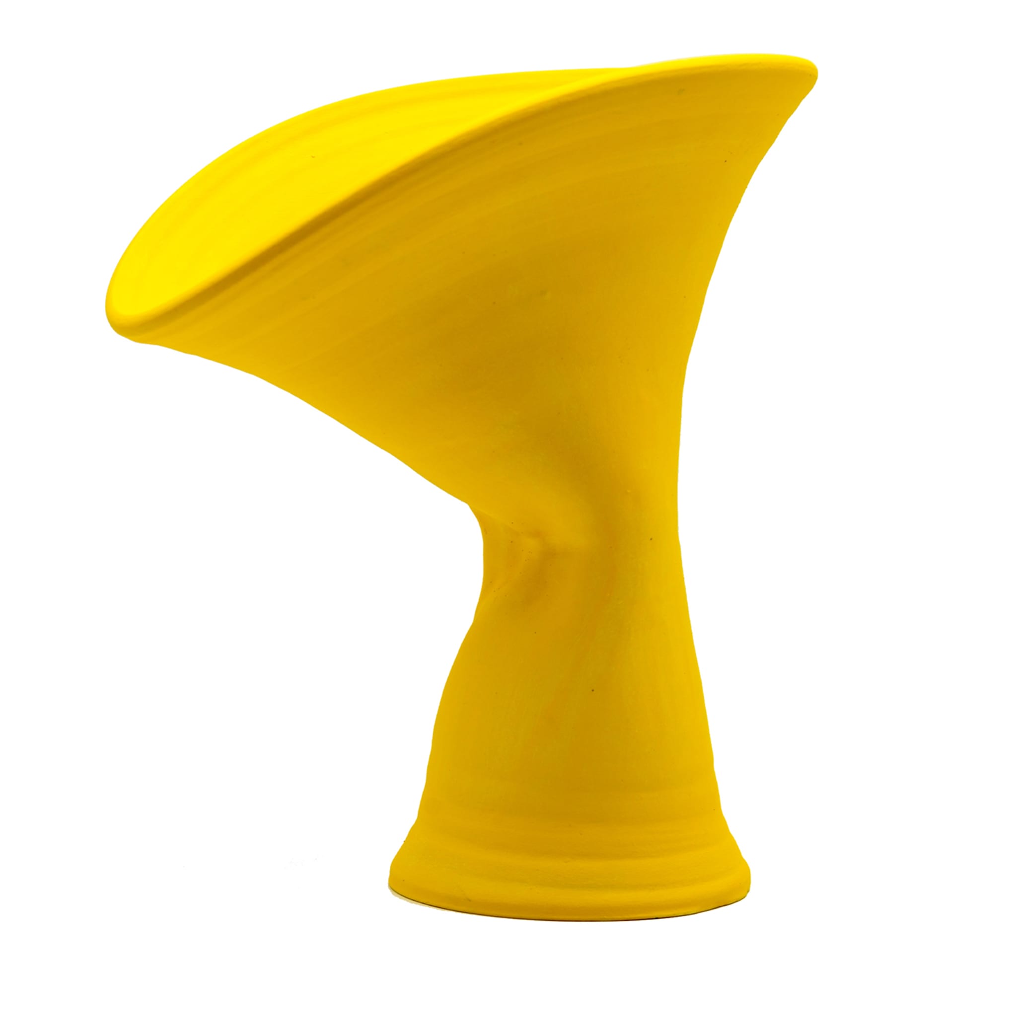 Vaso Giallo Scolpito a Mano